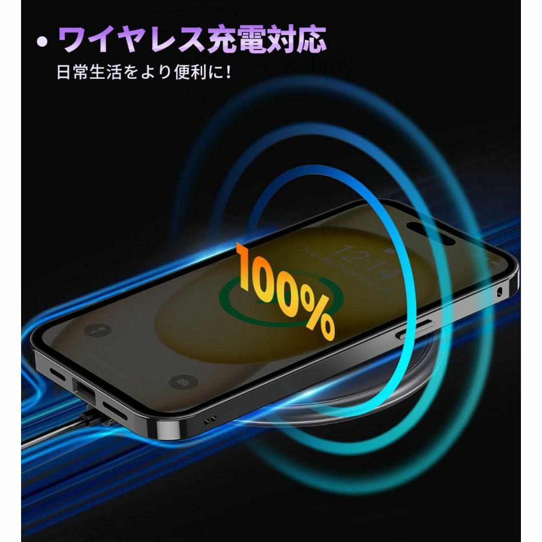 【色:ブラック_サイズ:iPhone 15 Pro】【覗き見防止・自動ポップアッ 4