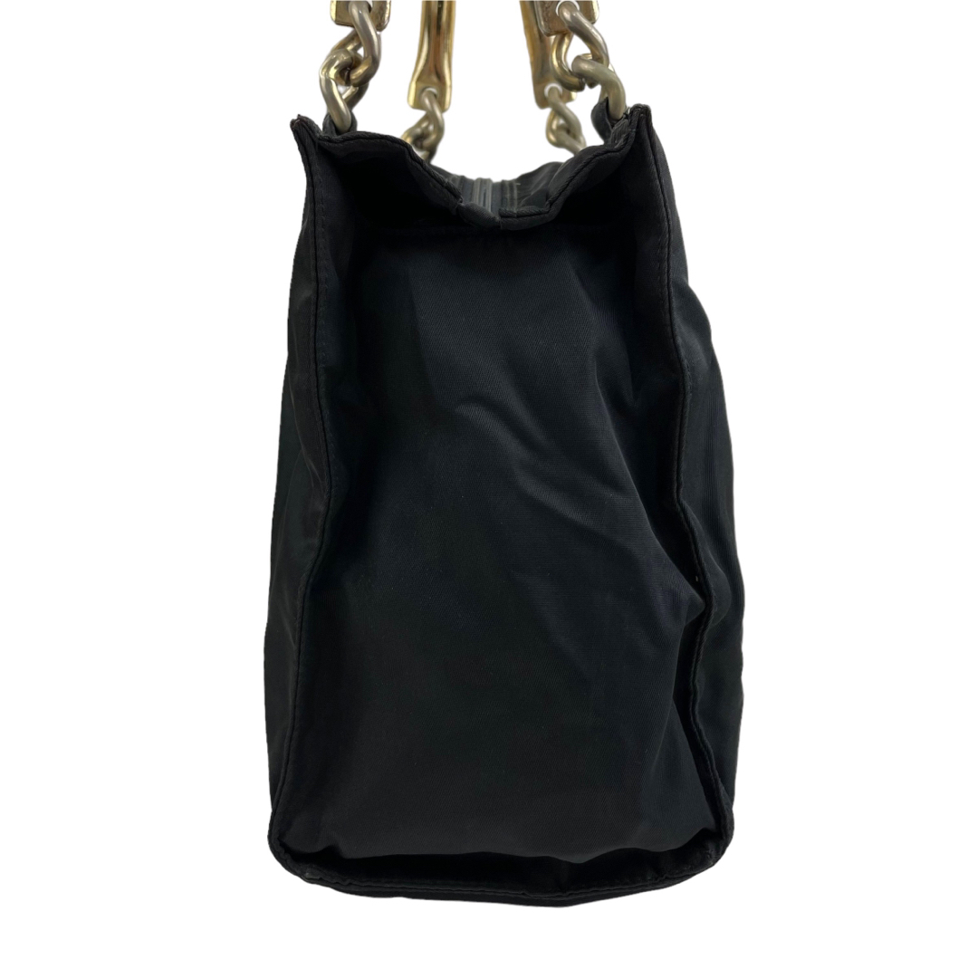 ✨美品 PRADA プラダ ハンドバッグ メタルハンドル ナイロン レザー 黒-