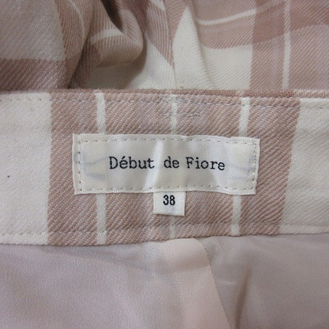 Debut de Fiore(デビュードフィオレ)のデビュー ド フィオレ テーパードパンツ チェック ウール 38 ベージュ レディースのパンツ(その他)の商品写真