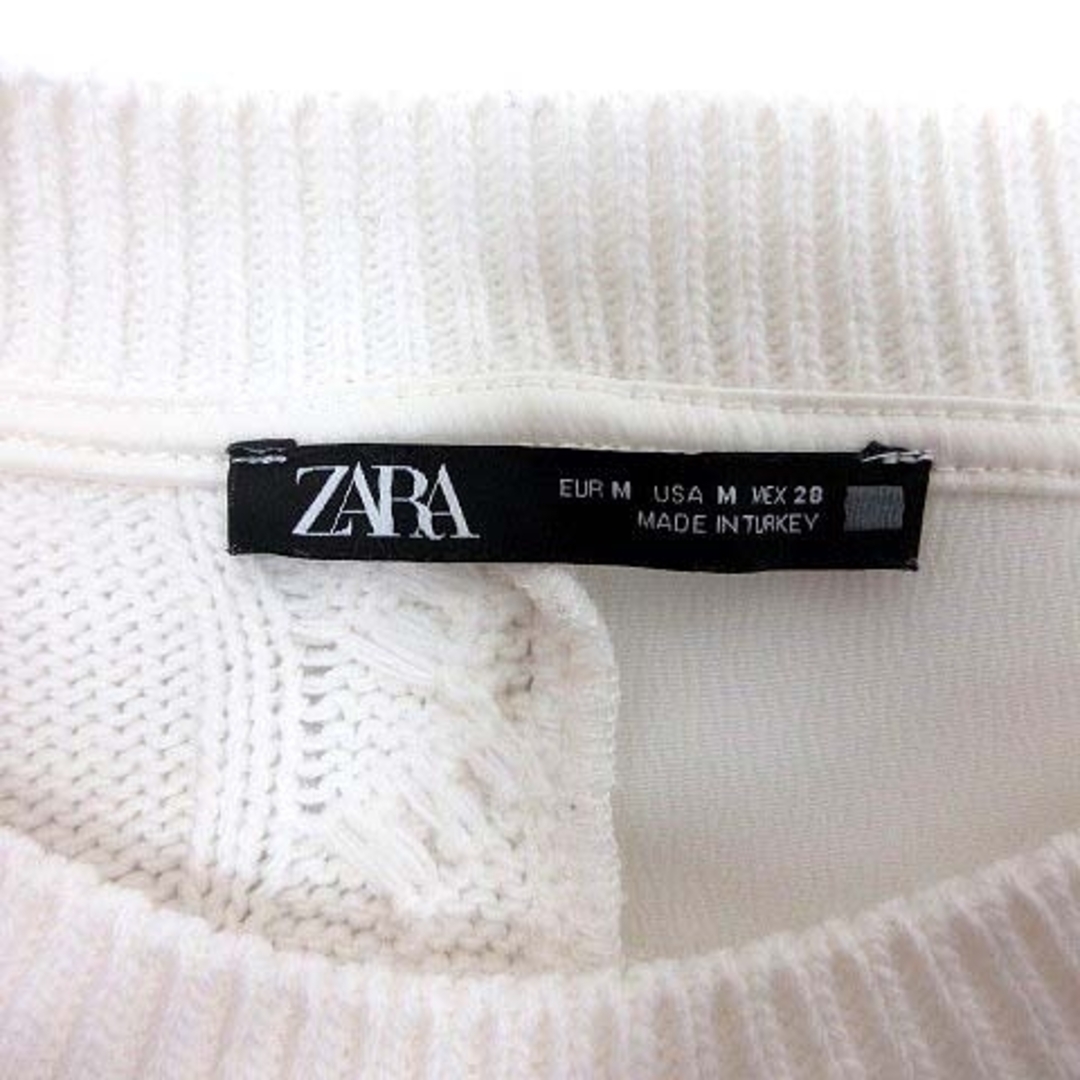 ZARA(ザラ)のZARA カットソー 切替 ニット ケーブル 長袖 M 白 ホワイト /YK メンズのメンズ その他(その他)の商品写真