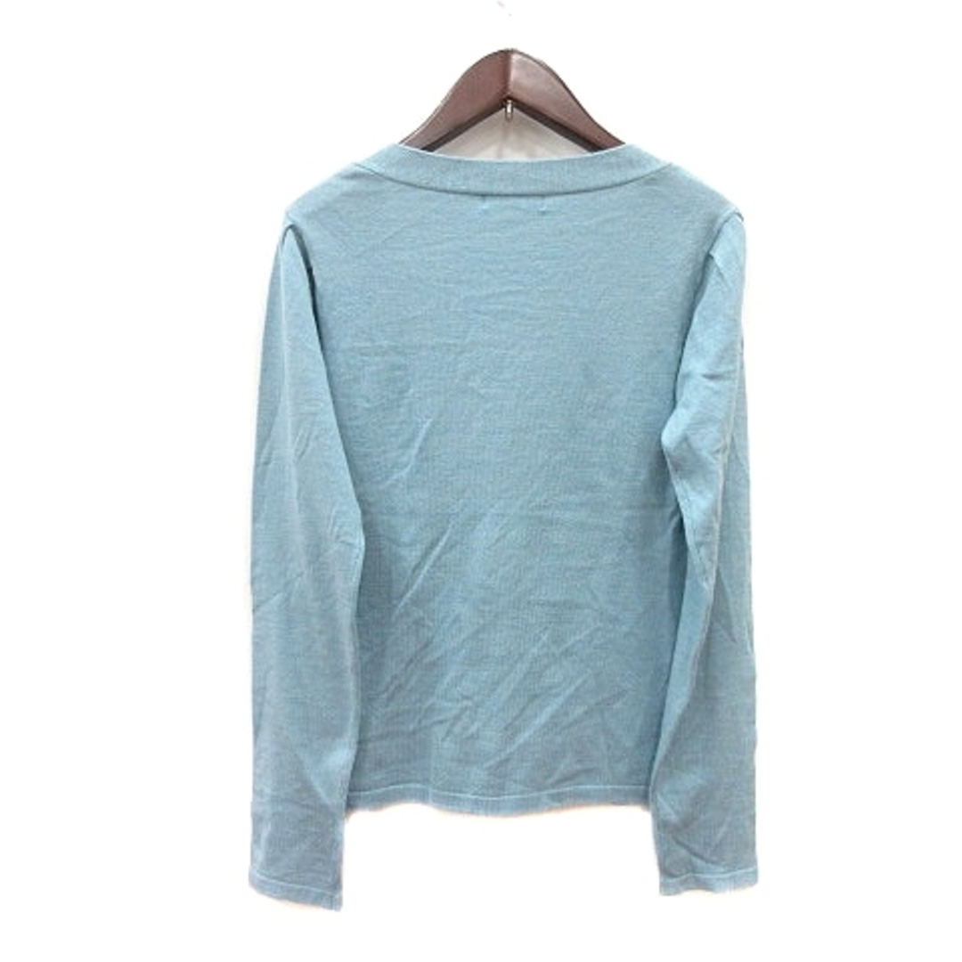 OFUON(オフオン)のオフオン ニット カットソー ボウタイ 長袖 38 水色 ライトブルー レディースのトップス(ニット/セーター)の商品写真