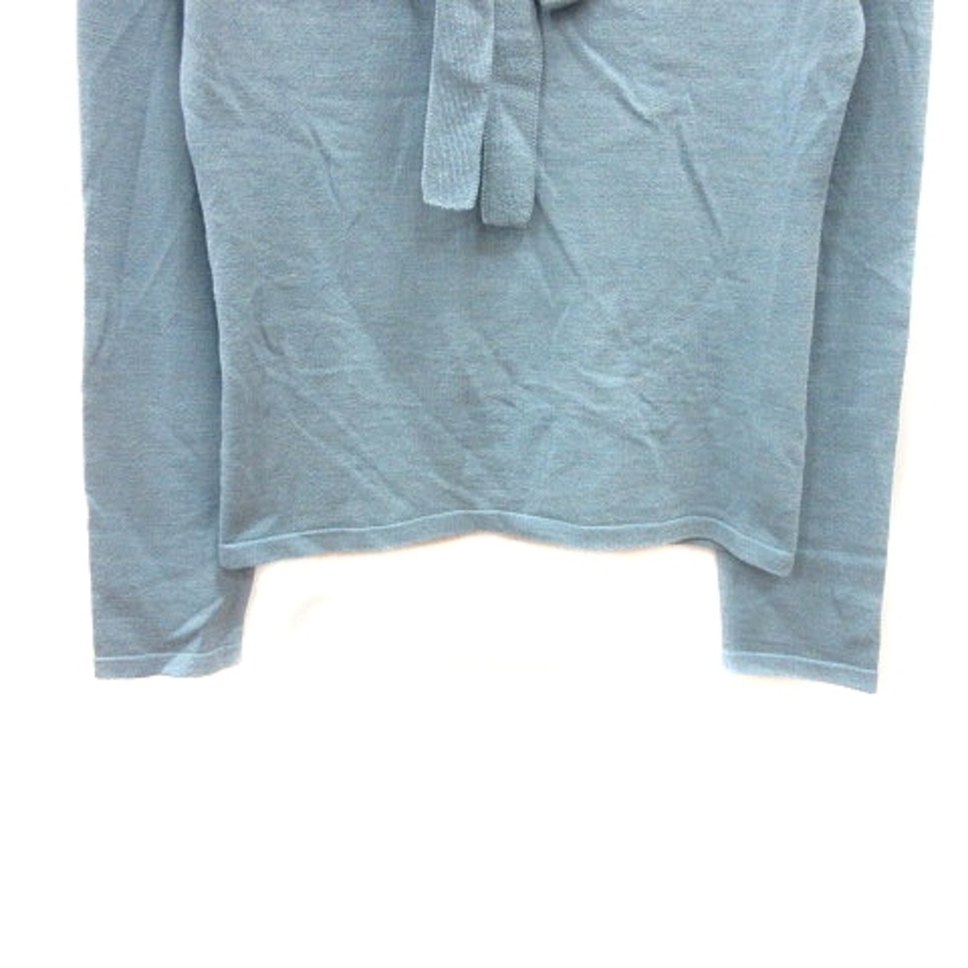 OFUON(オフオン)のオフオン ニット カットソー ボウタイ 長袖 38 水色 ライトブルー レディースのトップス(ニット/セーター)の商品写真