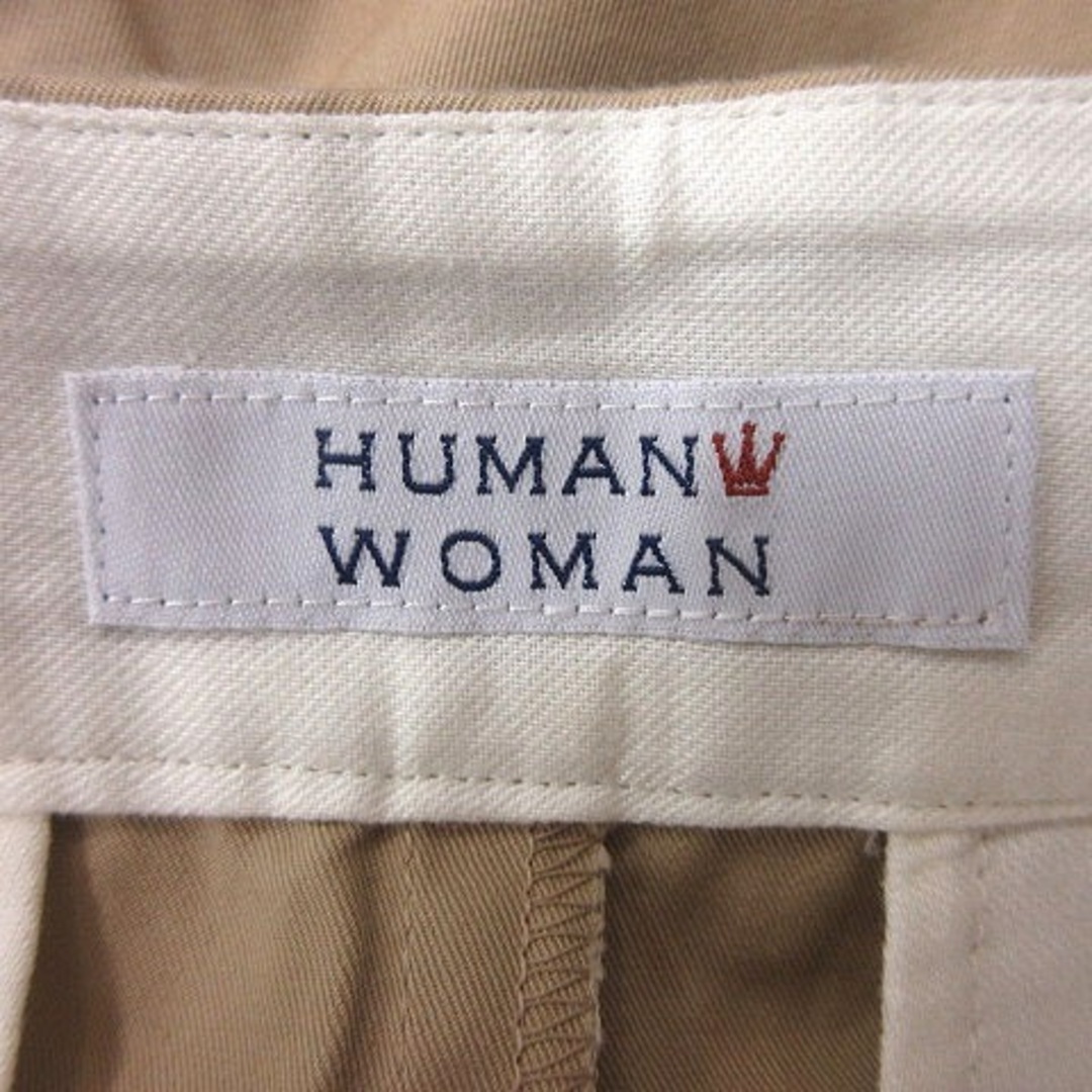 HUMAN WOMAN(ヒューマンウーマン)のヒューマンウーマン 台形スカート フレア ミモレ ロング M ベージュ ■MO レディースのスカート(ロングスカート)の商品写真
