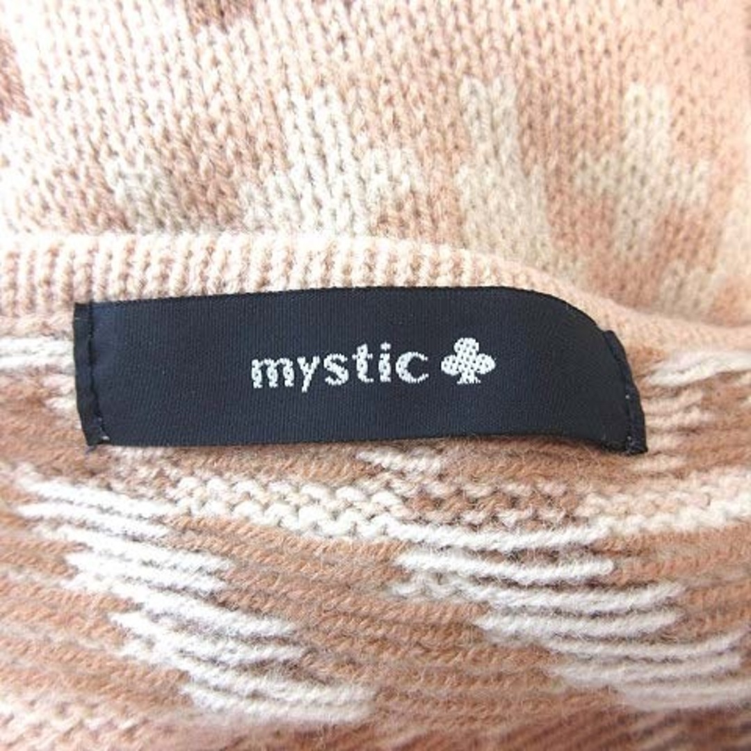 mystic(ミスティック)のミスティック ニット セーター 長袖  ショート丈 総柄 F ベージュ ■MO レディースのトップス(ニット/セーター)の商品写真