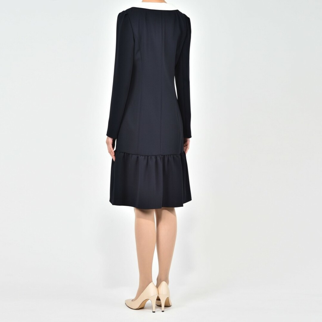 Rene☆美品 白襟長袖ワンピース 32 ネイビー3way Rene☆美品 白襟長袖ワンピース 32 ネイビー3way
