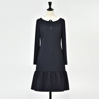 ルネ(René)のRene☆美品　白襟長袖ワンピース　32　ネイビー３way(ひざ丈ワンピース)