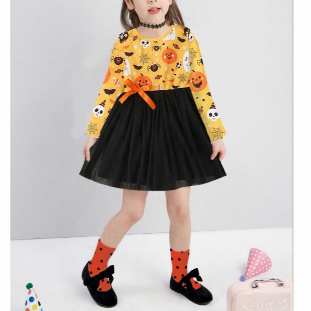 ハロウィン コスプレ キッズ 子供 仮装 衣装 女の子 ワンピース 100 キッズ/ベビー/マタニティのキッズ服女の子用(90cm~)(ワンピース)の商品写真