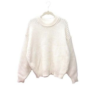 マウジー(moussy)のマウジー moussy ニット セーター 長袖 FREE 白 ホワイト /YK(ニット/セーター)