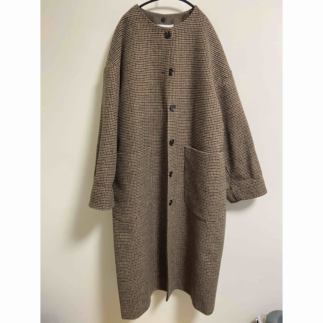 mecherie チェック ロングコートの通販 by momona's shop|ラクマ