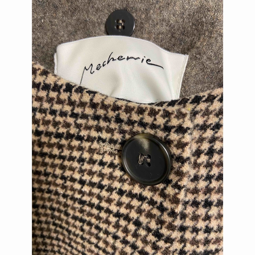 mecherie チェック ロングコート レディースのジャケット/アウター(ロングコート)の商品写真
