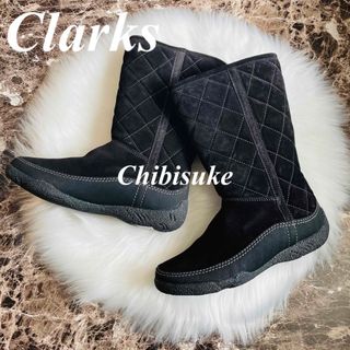 クラークス(Clarks)の【未使用】Clarks スエードレザー キルトムートンブーツ(ブーツ)