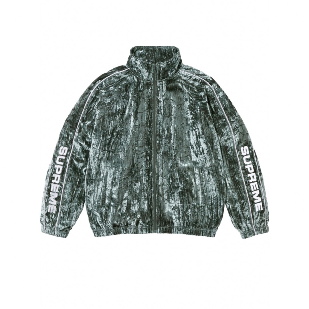 M 青 Supreme Crushed Velvet Track Jacket