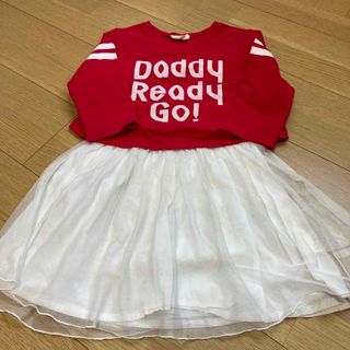 ダディオーダディー(daddy oh daddy)のダディオダディ ワンピース　赤　130(ワンピース)