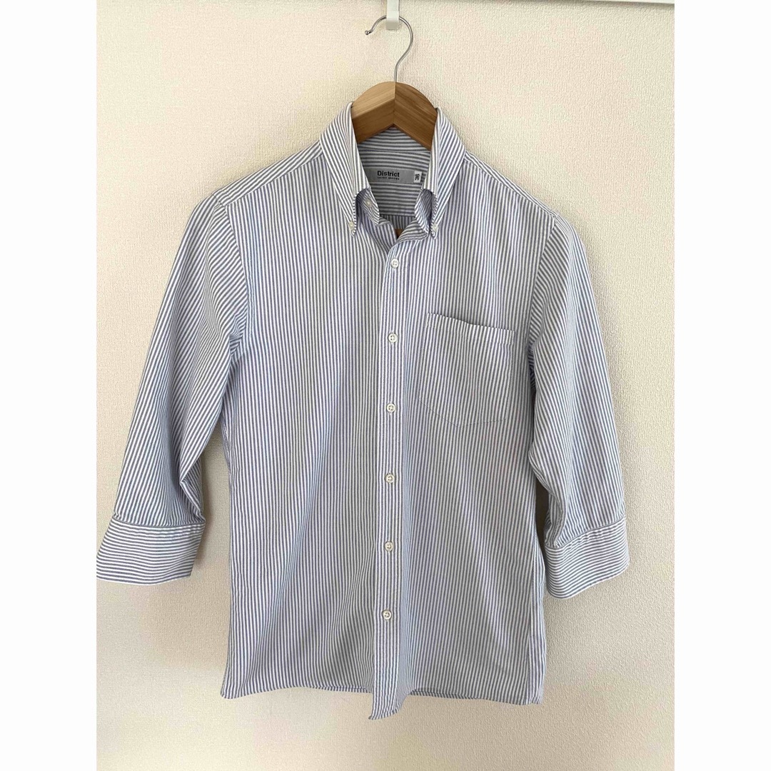 【美品】District UNITED ARROWS 日本製 七分袖シャツ | フリマアプリ ラクマ ディストリクトユナイテッドアローズ 七分袖ボタンダウンシャツ