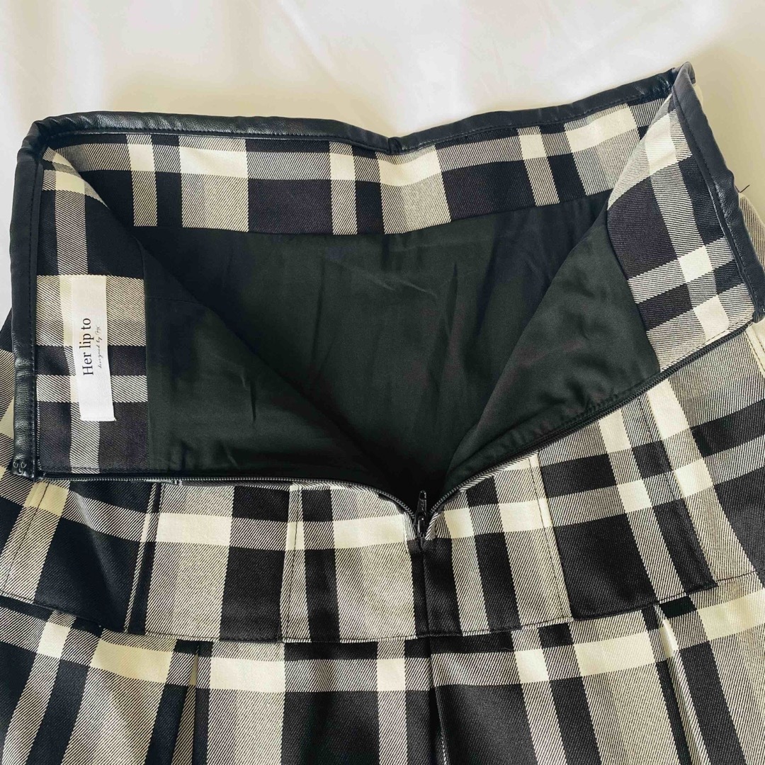 Her lip to - 美品♡ Pleated Checkered Twill Long Skirt Mの通販 by ...