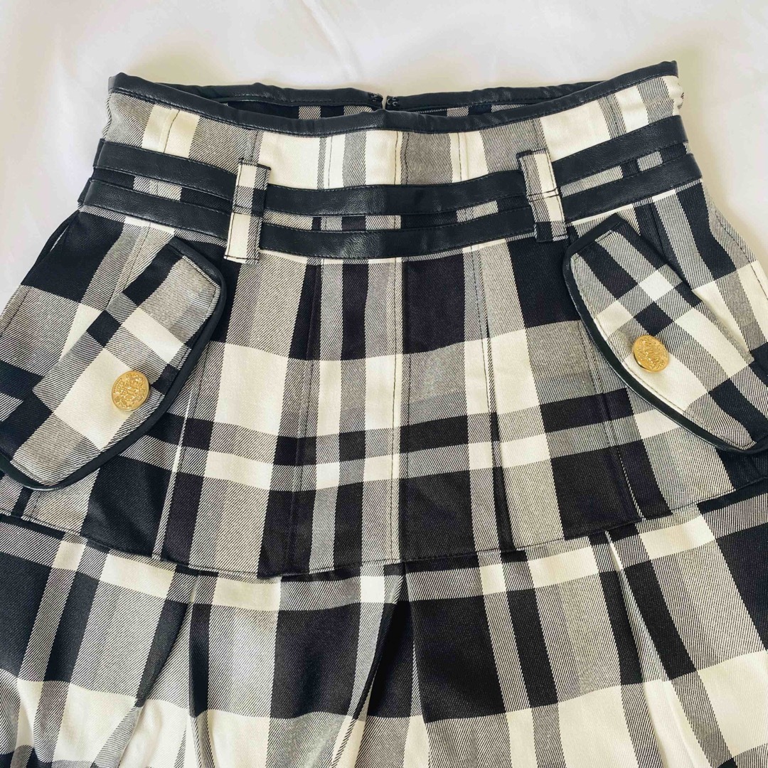 Her lip to(ハーリップトゥ)の美品♡ Pleated Checkered Twill Long Skirt M レディースのスカート(ロングスカート)の商品写真