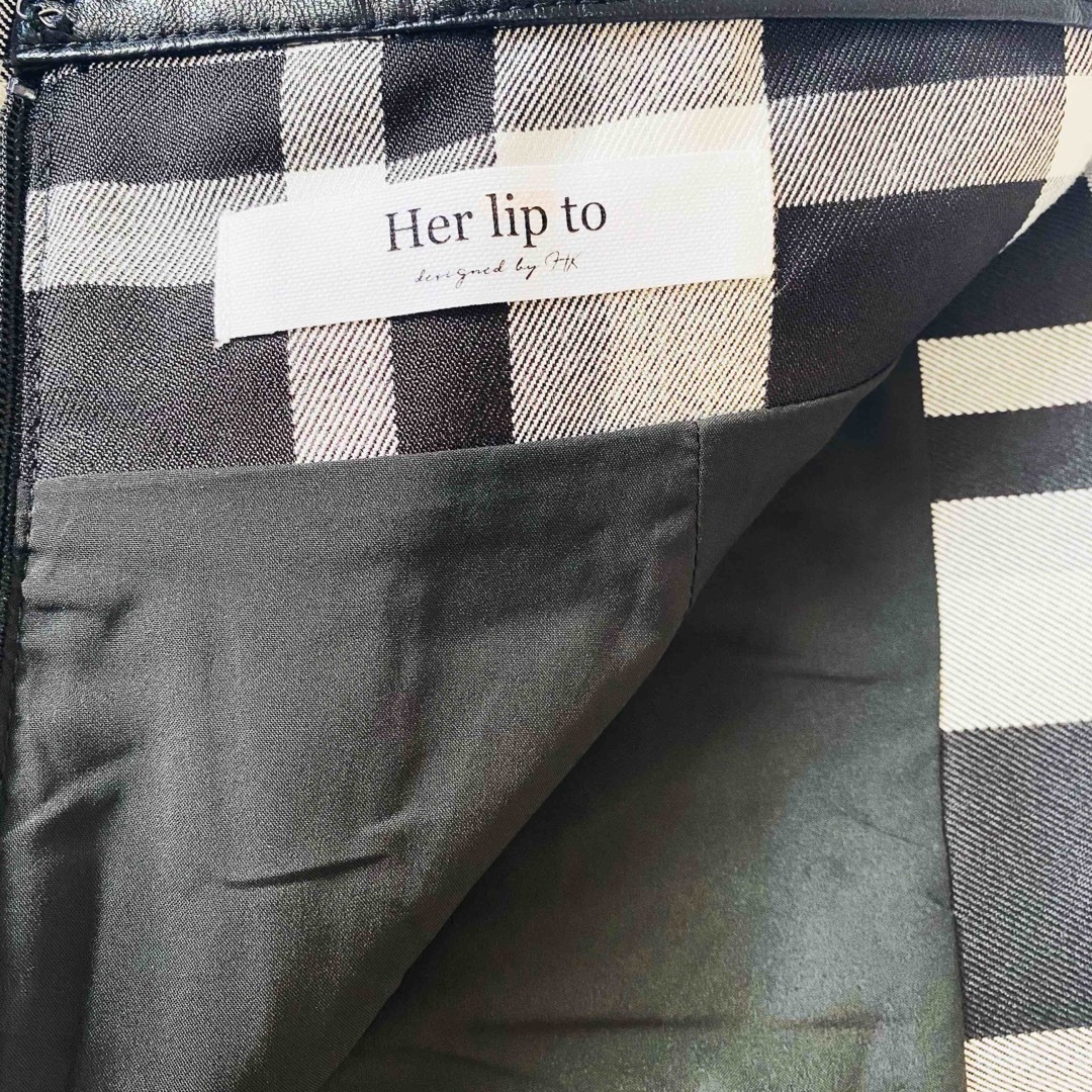 Her lip to(ハーリップトゥ)の美品♡ Pleated Checkered Twill Long Skirt M レディースのスカート(ロングスカート)の商品写真