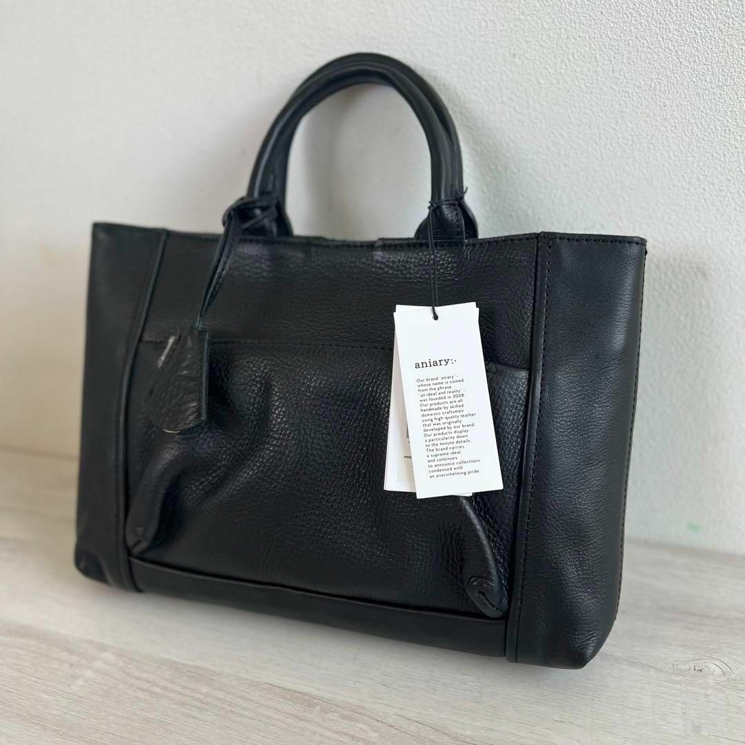 aniary - アニアリ トート Shrink Leather Tote ANIARY ブラックの通販