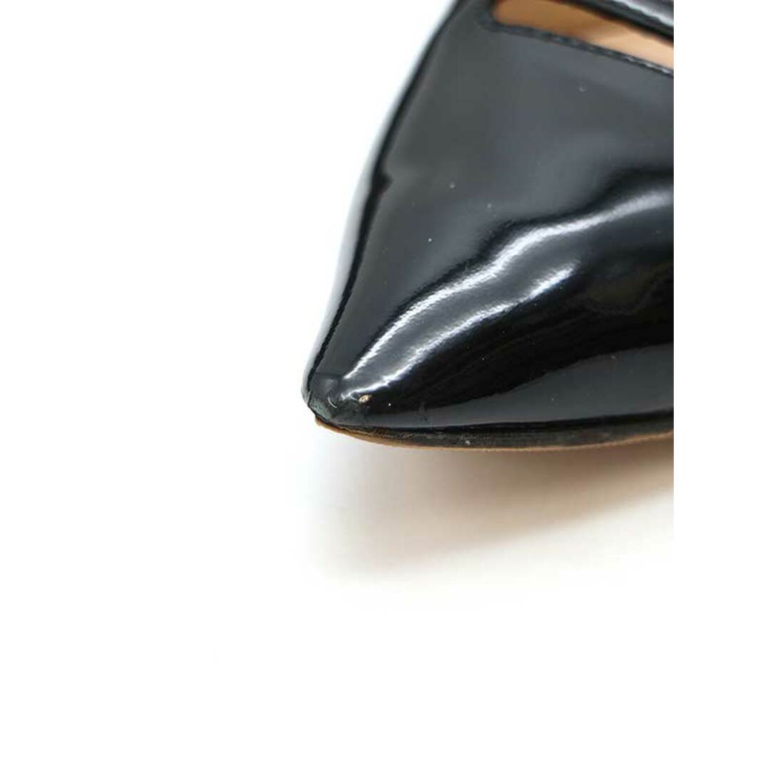 PELLICO(ペリーコ)のPELLICO ペリーコ ポインテッドトゥフラットエナメルパンプス ブラック 36 1/2 レディースの靴/シューズ(ハイヒール/パンプス)の商品写真