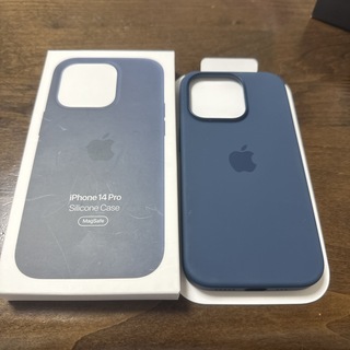 アップル(Apple)のiphone 14pro magsafe対応　シリコンケース　ストームブルー(iPhoneケース)