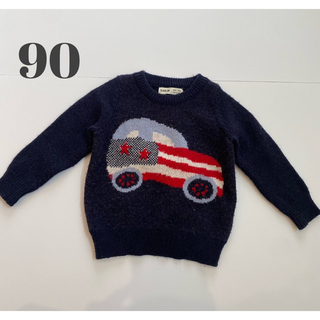 セーター　90 男の子　車　ニット　アメリカ(ニット)