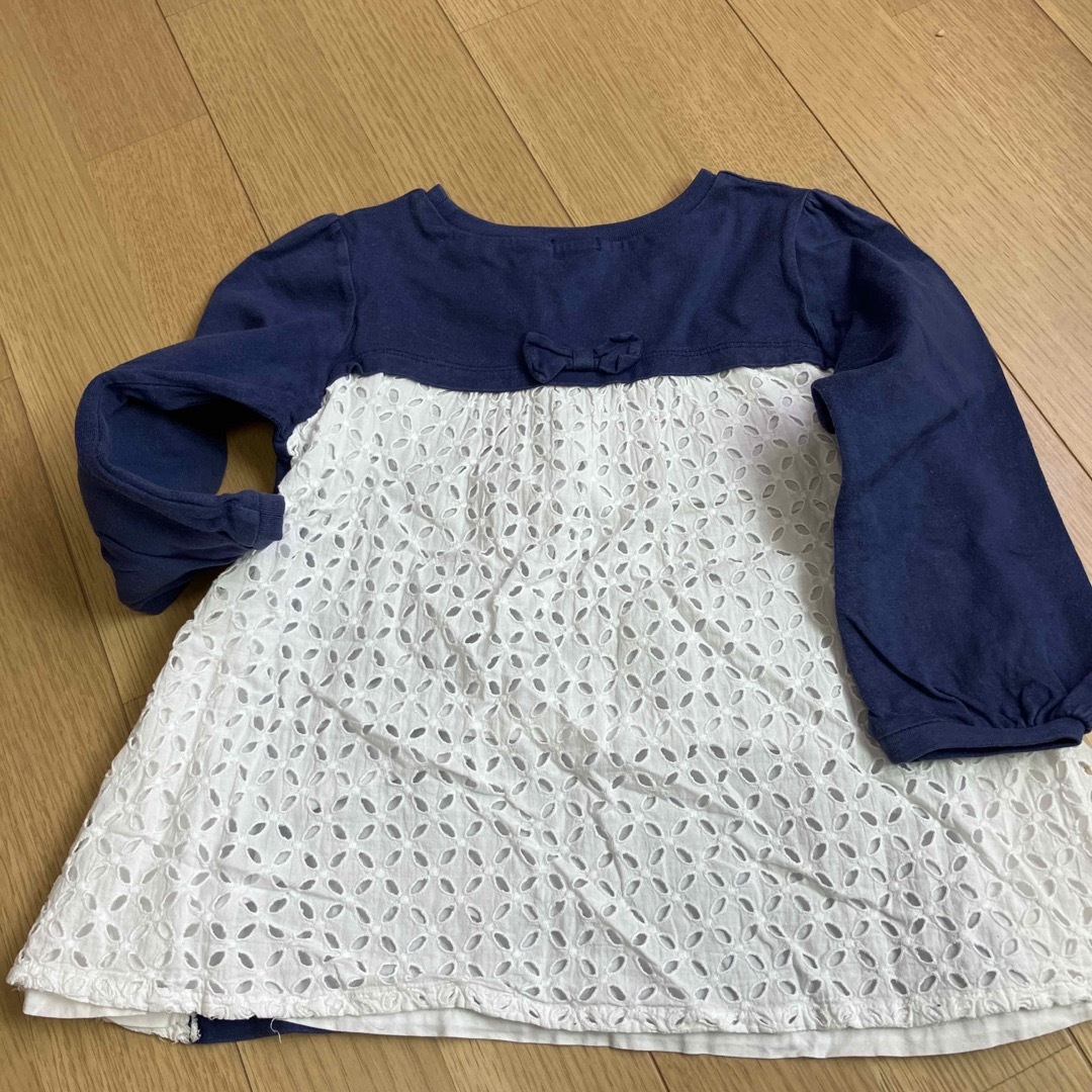 mikihouse(ミキハウス)のミキハウス　チュニック　レース　長袖　130 キッズ/ベビー/マタニティのキッズ服女の子用(90cm~)(Tシャツ/カットソー)の商品写真