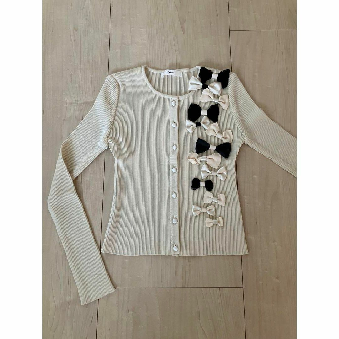 René - 新品☆Rene ルネ リボンニット / カーディガン ベージュの通販