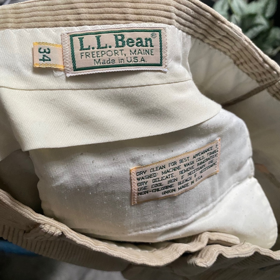 L.L.Bean(エルエルビーン)の80s エルエルビーン コーデュロイパンツ 太畝 ベージュ 34W USA製 メンズのパンツ(その他)の商品写真