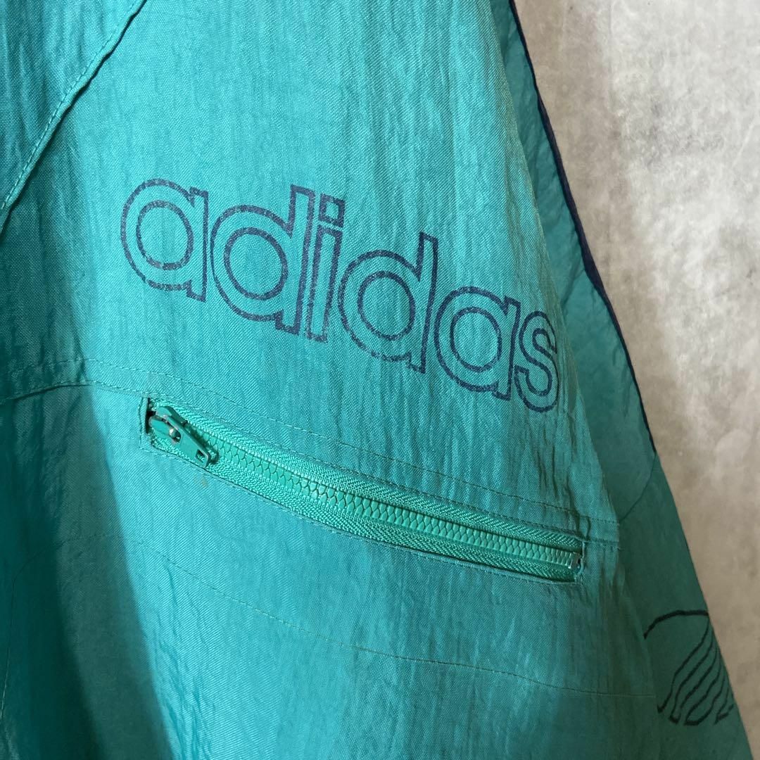 【オーバーサイズ、90s】adidasナイロンジャケットジップパーカーXL