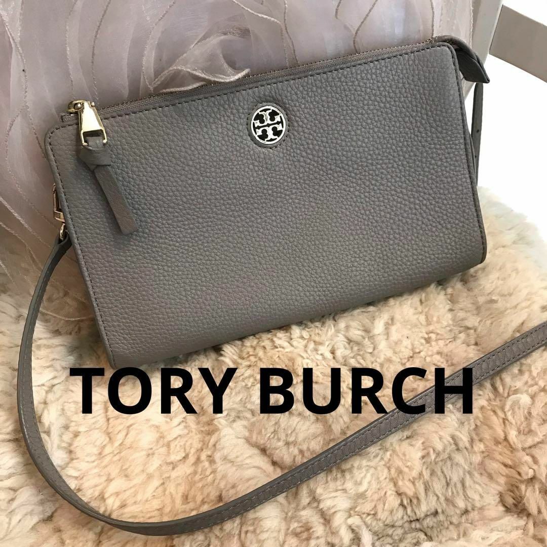 ★美品★TORY BURCH　ショルダーバッグ　ウォレットバッグ　グレージュ