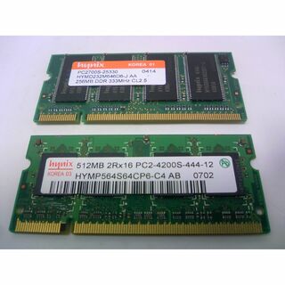 Hynix DDR2 256MB・512MB　計2枚　ノートPC用メモリ(PCパーツ)