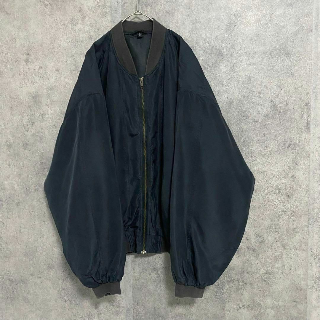 90S vintage シルクジャケット 黒 メンズM 古着 モード