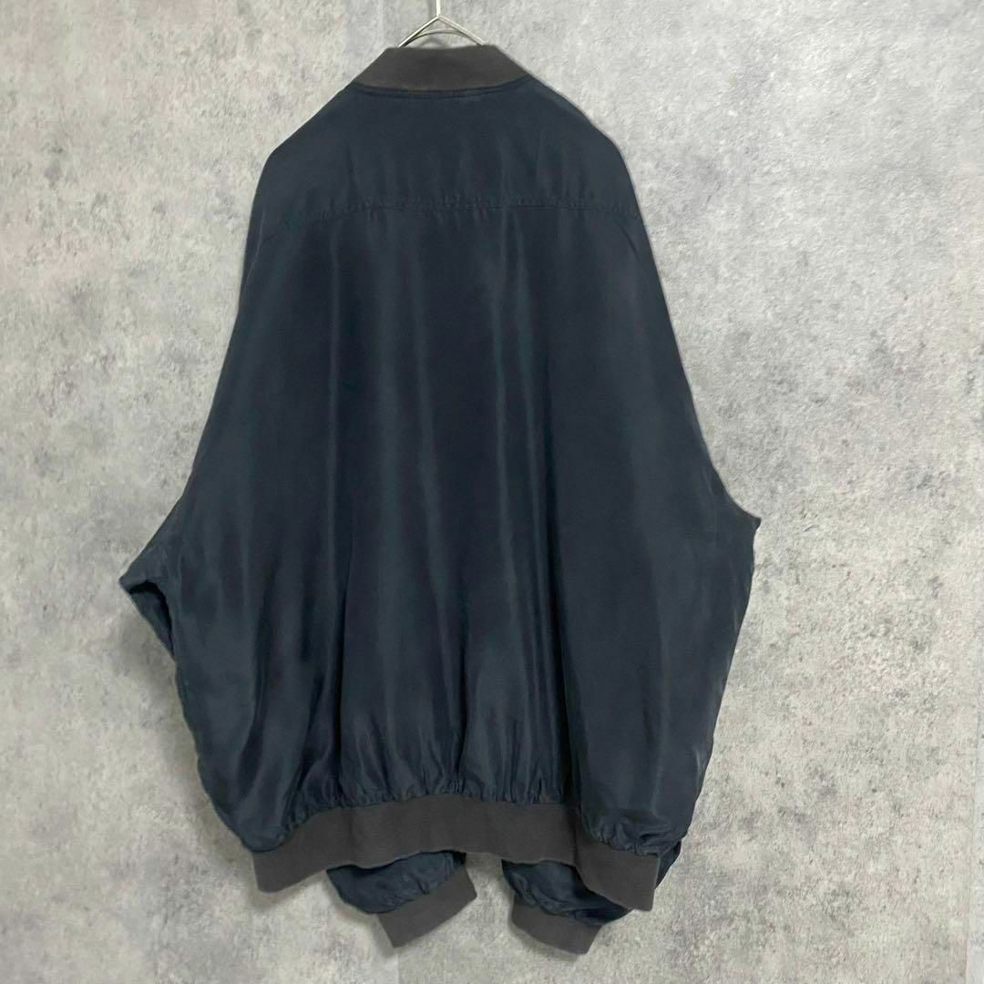 90S vintage シルクジャケット 黒 メンズM 古着 モード