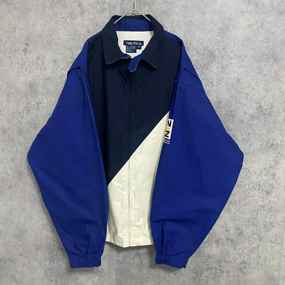 【即購入OK】90's NAUTICA　ナイロンブルゾン　フリーサイズ　ネイビー