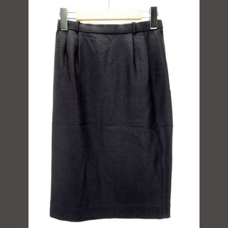 レリアン(leilian)のレリアン Leilian スカート タイト 刺繍 スリット ウール 9 黒(ひざ丈スカート)