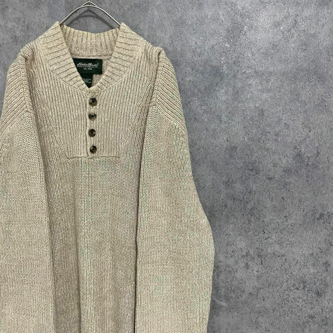 Eddie Bauer - エディーバウアー ヘンリーネック コットンニット