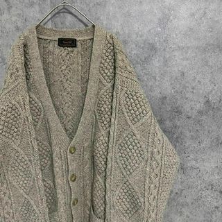 90s vintage フィッシャーマンニット カーディガン メンズL 古着の通販