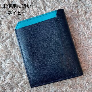 極美品】L´arcobaleno 二つ折り財布 スマートカードウォレット 紺色-