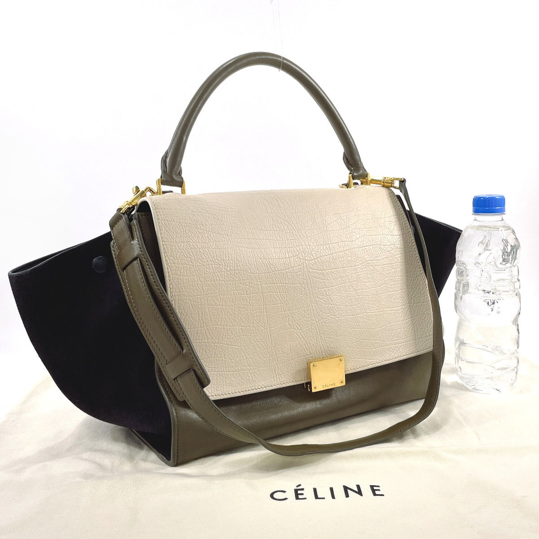 celine - セリーヌ ハンドバッグ トラペーズ ミディアム 2WAY カーキの ...