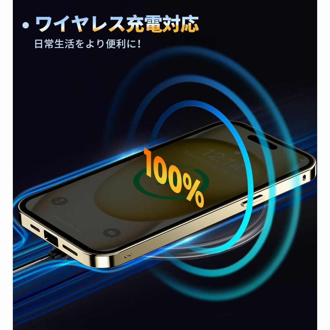 【色:ゴールド_サイズ:iPhone 15 Pro】【覗き見防止・自動ポップアッ 4