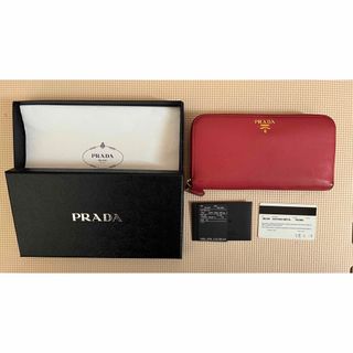 プラダ(PRADA)のプラダ PRADA サフィアーノ 長財布 ラウンドジップ ファスナー ピンク(財布)