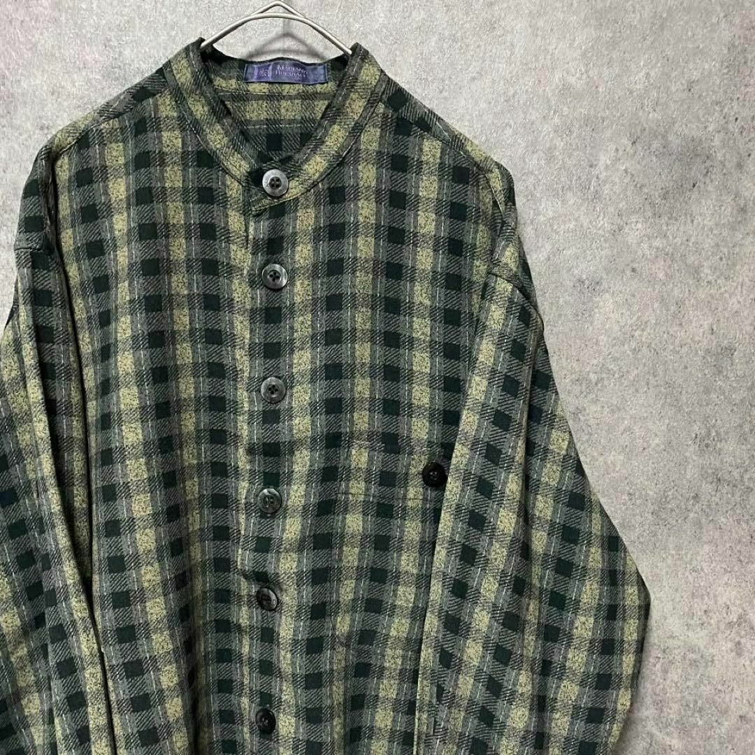 90s vintage 長袖　柄シャツ　メンズ　　個性派　B2