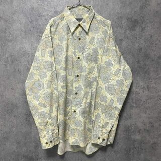 90S vintage 半袖　柄シャツ　メンズM 　綿　個性派　奇抜