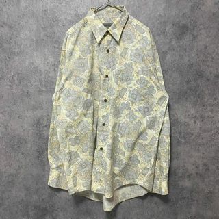 90S vintage 半袖　柄シャツ　メンズM 　綿　個性派　奇抜