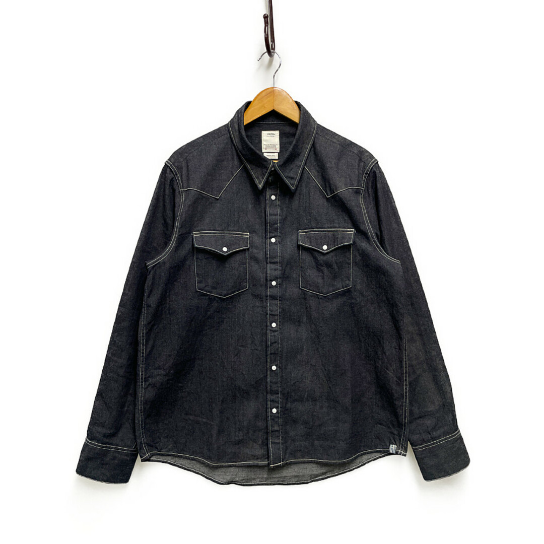 VISVIM ビズビム 品番 0123105007002 SOCIAL SCULPTURE SHIRT MUD OVERDYE 長袖シャツ ブラック  サイズ3 正規品 / 32131 | フリマアプリ ラクマ