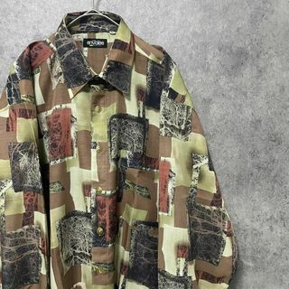 90s vintage 長袖 柄シャツ メンズL 古着 ポリ 個性派 奇抜 B2の通販 ...