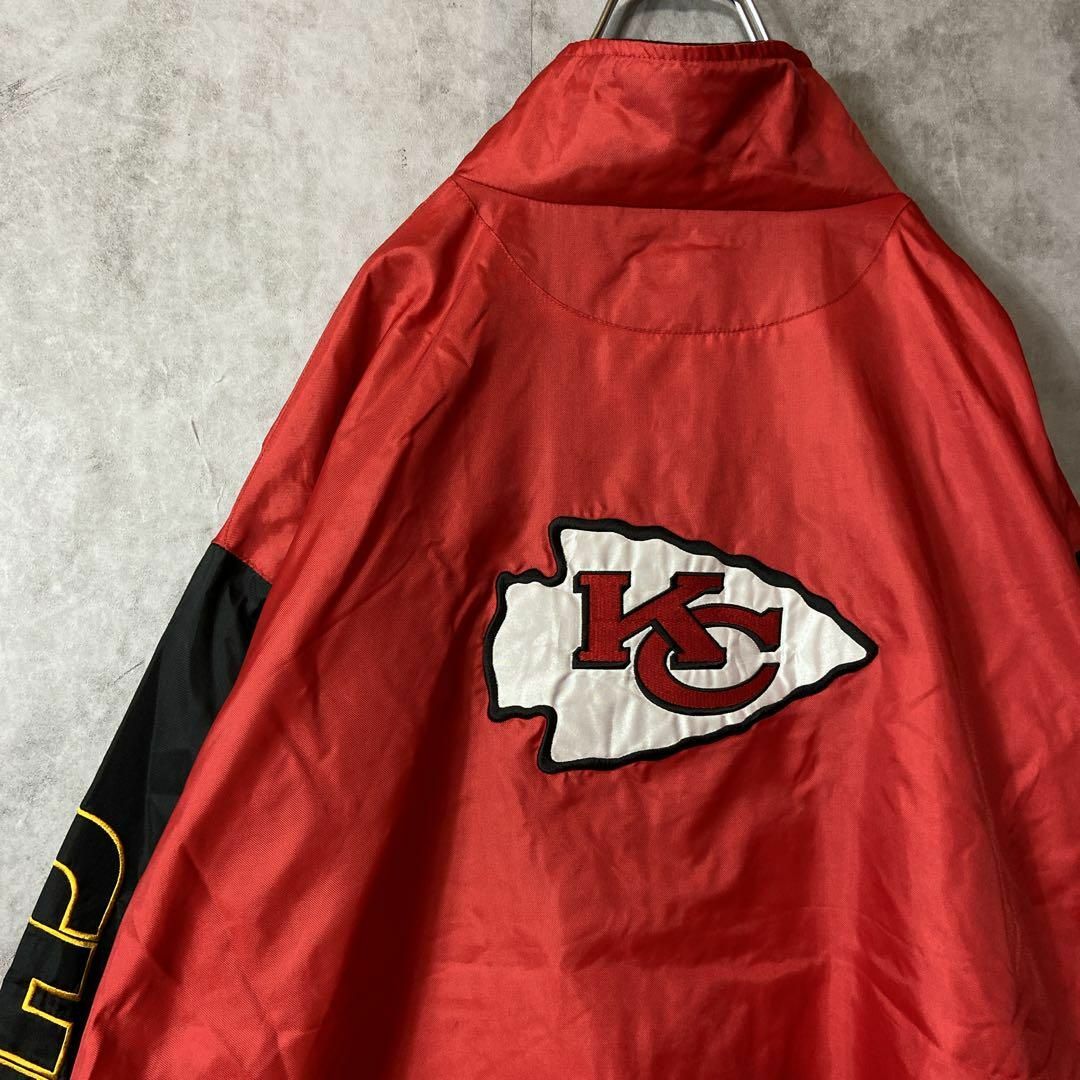 背面ビッグ刺繍ロゴ、オーバーサイズ◎】NFL CHIEFSナイロンジャケット