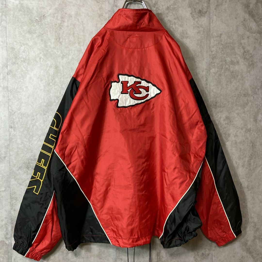 【背面ビッグ刺繍ロゴ、オーバーサイズ◎】NFL CHIEFSナイロンジャケット