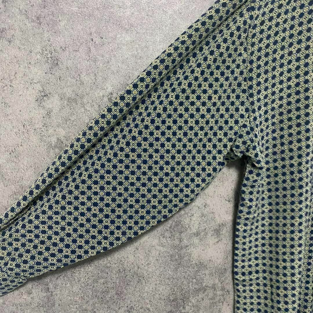 90s vintage 長袖 柄シャツ シルク メンズL 個性派 B2