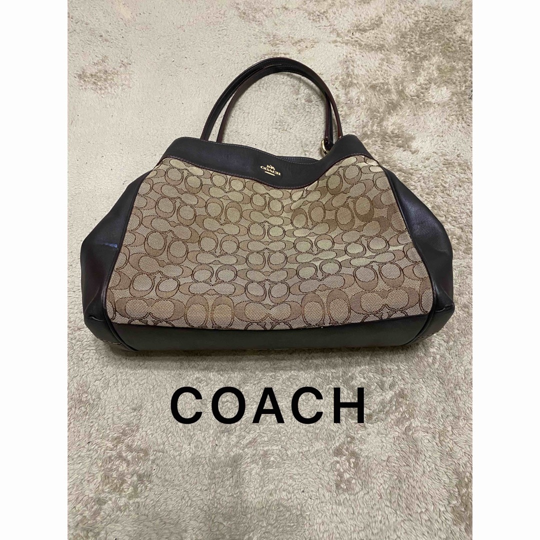 【超美品】COACHコーチ　ハンドバッグ　トートバッグ　総柄